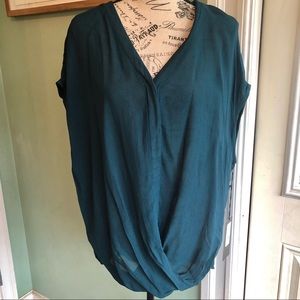 NWT Tina + Jo Faux Wrap Blouse